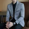 Striped Blazer Mens Slim Fit Blazer Slim Masculino Business Casual Mens Stylish Blazer Spring Autumn Dot Blazers Mens 220527