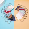 PU lederen hanger Keychains Keyrings vierkante rechthoek design sleutel ketens ringen tas charmes autosleutels houder schattige snuisterijen mode sieraden accessoires voor geschenken