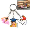 Amazon hot sales assorted keychain 3D 2D PVC rubber cartoon bad bunny key ring for key chain holds
