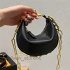 Designer-Taschen Hobo-Handgelenktasche Halbmond-Reißverschluss Vintage-Unterseite Goldener Metallbuchstabe Luxus-Minitasche