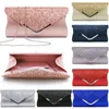 Bolsas de noche STOCK Mujeres Glitter Shimmer Clutch Bag Ladies Wedding Party Cadena Monedero BagEvening