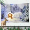 Tenture murale de noël, cheminée de noël, décoration de maison, tapis de bonhomme de neige, grande taille, J220804