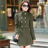 Dameswol Blends Engeland Style Dames Winter Blend Coat Solid en Jacket Stand Outerwearwomen's