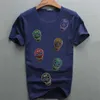 Camiseta de manga corta de estilo Hip Hop para hombre, camisetas de algodón con calavera y diamantes, camisetas multicolores a la moda para hombre, ropa de calle para hombre, M-4XL