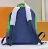 Backpack Brand New Taurillon Llusion Leather forrofing Fluorescent Green Outdoor Notebook Bolsa