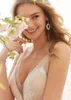 Lace Party Mesh Dresses 2022 Vestidos De Noiva V Neckline Open Back Appliques Sleeveless Bridal Gowns Court Train