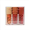 3-teiliges Mini-Lipgloss-Set mit Perlen- und Schimmereffekt, glänzende, feuchtigkeitsspendende flüssige Lippenstifte, wasserfester, praller wirkender, seidiger Lippenton, lang anhaltender Lippenglanz, Set „Nehmen Sie mich mit in den Urlaub“.