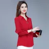 Frauen Blusen Shirts Frauen Frühling Sommer Stil Chiffon Dame Büro Arbeit Tragen OL Drehen-unten Kragen Blusas Tops DF2997Women's