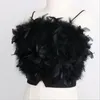 ファッション女性のセクシーな毛皮の上のトップスキャミスカジュアルタンクベストノースリーブReal Ostrich Feather T02 220318