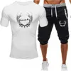 Survêtement pour hommes d'été costume pour hommes T-shirt short 2 pièces vêtements de sport décontractés Oneck hommes de sport imprimés survêtements mari T200604