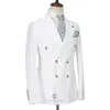 Cenne des Graoom Men Suits Double Breasted skräddarsydd smoking 2 stycken Blazer Vest Pant Wedding Party Groom Costume Homme A24-46 220817
