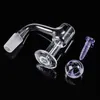 Smoking Quartz Banger US Grade Blender Spin Banger Nails 10mm 14mm Male Joint Terp Slurper Banger With Glass Marble Cap Screw For Oil Dab Rigs