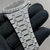 Версия Новый Moissanite Stones Skeleton Watch Pass Test Mens Diamonds Toping Mechanical Mechany Movement Luxury Full Iced Out Sapphire