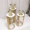 3 pièces/ensemble accessoires de mariage discount gâteau table fleur stand route plomb ornements mariage présentoir scène fond décoration