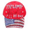 2024 Cappello da cowboy Trump Berretto da baseball casual con diamanti per esterno Berretto da sole regolabile Berretto con visiera