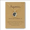 Pendant Necklaces Lover Day Night 12 Constellation Necklace For Women Men Rose Gold Color Chain Zodiac Sign Round Couple Dhseller2010 Dhugv