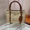 Luxurys Designer Strawtas Zomerbreien Handtas Dames Mandtassen Doos Type katoenen tas Inside Vacation Bag Beach Shopper Small T276C