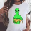 Kadınların üstleri grafik baskı moda kedi hayvan 90'lar giyim kısa kollu karikatür yaz baskısı kadın giysileri üstleri tees tshirt tişört