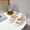Sandali con tacco grosso trasparenti per le donne 2022 Nuova vendita calda Iterm Materiale asciugamano Tinta unita Punta quadrata Pantofole femminili 220711