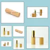 Packing Bottles Office School Business Industrial 12.1Mm Natural Bamboo Lipstick Tube Portable Gold High Gra Dhxjh