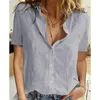 Women's Blouses & Shirts Oversized Ladies Tops Woman Summer Button Up Shirt Women Cotton Linen Short Sleeve White Top Blusas MujerWo