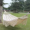 Tassel Camping Hammock Portable Hammock Podwójne Hammock Camping Akcesoria na zewnątrz w pomieszczeniach z paskami drzew