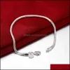 Charm Armbänder Bracel Großhandel Silber Überzogene Modeschmuck Flache Schlangenknochen Armband Armreif Carshop2006 Drop Lieferung 2 Carshop2006 Dhxd4