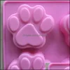 Diy Paw Shaped Cake Mold Cartoon Hand Made Sile Soap Mods Heat Resistant Silica Gel Baking Molds 2 2Xg Bb Drop Delivery 2021 Bakeware Kitche