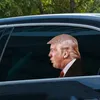 2024 Élection Trump Décalcomanies Autocollants de voiture Drapeaux de bannière drôles Fenêtre gauche droite Décollez les décalcomanies en PVC imperméables Fournitures de fête Livraison DHL