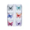 Set of 6 Pcs 3D Detachable Chiffon Butterfly Nail Art Decorations Simulated Butterflys Nail Sticker