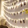 Strings Po Clip LED String Light Fairy Lights Outdoor Battery Operated Garland Christmas Tree Decoration Room Party Wedding DIY DecorLED