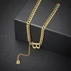 Cool Titanium Steel Initial B Pendant Luxury Fastness Necklace Jewelry for Women Gift