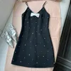 Yb2022 summer new dress heavy industry diamond studded sexy suspender skirt holiday sleeveless