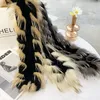 Bufanda de piel de conejo Rex auténtica para mujer, pañuelo de piel de zorro, regalos de doble cara