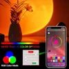 Smart Bluetooth Night Light Rainbow Sunset Projector Lamp voor thuiscoffe shop achtergrond muurdecoratie sfeer tafellamp