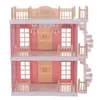 아기 DIY 인형 하우스 액세서리 핑크 블루 블루 공주 빌라 수제 건축 미니어처 가구 인형 어린이 선물