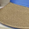 Visores Cabas de visor para mujeres Sun Hat Ribbon Bowknot Capítulo de verano Capvisores de vacaciones de la playa de paja Visorsvisores