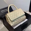 22Ss Selzburg Tote bag Handbag Ladies Premium Caviar Calfskin Leather Classic Quilted Plaid Weave Chain Flap Cosmeti Bag Luxury Designer Womens Outdoor Clutch