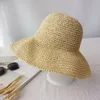 Summer Autumn Hats for Women Retro Flat Drooping Hat Brim Hand-made Straw Hat Ladies Outdoor Sun Protection Beach Straw Hat CX220510