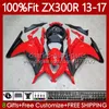 OEM-kropp för Kawasaki Ninja EX ZX 3R 300R ZX-3R ZX-300R 13-17 125NO.2 EX300R ZX300R ZX300 ZX3R 13 14 15 16 17 EX-300 2013 2014 2015 2016 2017 Injektionsfajningsfabrik Röd