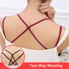 Femmes élastiques Sexy intimes accessoires réglable dos sangle croisée X crochets de ceinture sous-vêtements soutien-gorge sangles Tirantes Para Sujetador deux voies portant des sangles