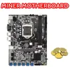 Cartes mères BTC Mining Motherboard 12 USB G1610 CPU RGB Fan DDR3 4GB 1600Mhz RAM 128G SSD Switch Cable SATA MotherboardMotherboards