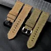 Bekijk banden ruw canvas voor lederen horlogeband 20 22 24 mm dikke retro -stijl mannen geschikte militaire armband helde22
