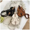 Violinform PU -läder Små ryggsäckar för kvinnor Creative Violin Female Crossbody Bag Sying Thread Ladies Fashion Bagage Bag 23148291