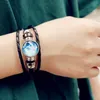 Bedelarmbanden Zodiac Signs Constellations Black Button geweven lederen armband glas koepel sieraden mannen vrouw cadeaucharm inte22