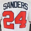 Deion Sanders Jersey 21 24 Vintage Siyah Krem Gri Lacivert Kırmızı Cooperstown Bebek Mavisi Kazak İnce Çizgili Beden S-3XL