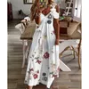 النساء قبالة فساتين الكتف الصيف مثير ضد رقبة قصيرة الأكمام A-line Maxi Dress Ladies Beach Party Long Dress Dressal Robe H220713