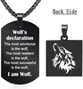 Anhänger Halsketten Wolf Dog Tag Halskette für Männer Ich bin Fans Modeschmuck GeschenkeAnhänger