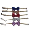 Dog Apparel Sequin Bow Tie Dog Accessories Handmade Neck Straps for Puppy Cat Festive Decor Pet Collars Glitter Bowtie