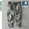 Autunno e inverno uomo in cotone solido colore solido sciolto casual safari stile pantaloni tasca esercito verde Greenwear GML04-Z331 220325